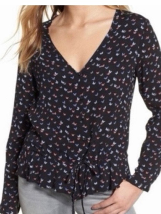 Rails Tops - Rails Beaux Mariposa Butterfly Print Blouse